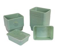KURTT 50 pièces, Récipients Mealprep, Récipients repas, Bols pour micro-ondes avec couvercle, Récipients fraîcheur, adaptés au micro-ondes, lavables au lave-vaisselle (Vert forêt, 750ml)