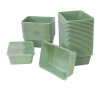 KURTT 50 pièces, Récipients Mealprep, Récipients repas, Bols pour micro-ondes avec couvercle, Récipients fraîcheur, adaptés au micro-ondes, lavables au lave-vaisselle (Vert forêt, 1000ml)