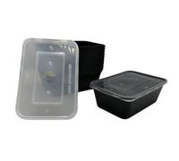 KURTT Boîtes repas 1 voie - 20 pièces - Boîtes à micro-ondes - 750 ml - Récipient alimentaire - Récipient plastique - Passe au micro-ondes - Passe au lave-vaisselle et réutilisable - Fermeture