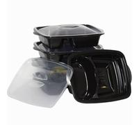 KURTT Boîtes Repas 2 Compartiments - 10 Pièces, Meal Prep, Boîte Alimentaire, Boîte Repas, Récipient Fraîcheur - Passe au Micro-Ondes, Passe au Lave-Vaisselle et Réutilisable, Fermeture Couvercle