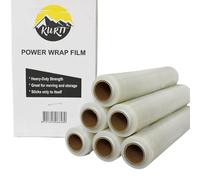 KURTT - Film étirable - Film d'emballage - Rouleaux à main 6 pièces 23 microns - Adhésif unilatéral et transparent - 50 cm x 300 m - 6 rouleaux de film pour palettes - film pour palettes - rouleaux à