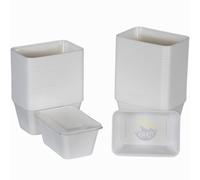KURTT Lot de 100 récipients pour micro-ondes avec couvercle - 1000 ml - Boîte alimentaire - Boîte fraîcheur - Récipients Meal Prep - Passe au lave-vaisselle - Réutilisable - 1000 ml - Blanc