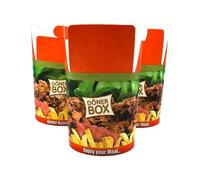 KURTT - Lot de 500 boîtes à kebab - Bon appétit - 750 ml - Inscription « Good Appetit » - Boîte en carton pliable - Boîte à nouilles - Boîte à kebab