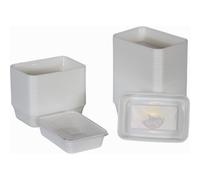 KURTT Mealprep Lot de 100 récipients à repas, bols à micro-ondes, avec couvercles, réutilisables, passent au micro-ondes, au lave-vaisselle (blanc, 500 ml)