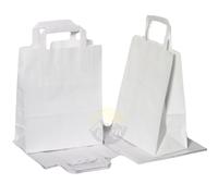 KURTT - Sac fourre-tout en papier 22 + 10 x 28 cm blanc, 250 pièces - Respectueux de l'environnement - Sacs à emporter - Sacs à repas - Sacs en papier - Sacs cadeaux