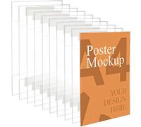 Kurtzy 10 Pcs Support Mural Adhésif A4 - Porte-Affiches Transparents Universel en Acrylique avec Bandes Adhésives - Supports d’Affichage pour Bureau, Maison, Restaurant - Aucun Perçage Requis