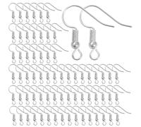 Kurtzy 500 Pièces/250 Paires Attache Boucles d’Oreilles Plaqués Argent - Fil en Fer Hypoallergénique - Lot de Crochet Boucles d’Oreilles pour Débutants et Professionnels