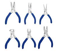 Kurtzy 6 Pièces Mini Set de Pince Bijoux avec Poignées Souples - Pince de Precision, Coupe-fils, Ronde, Plate, à Bec Fin et Coupe-Chaîne - Pince Precision pour Artisanat, Perle et Electronique