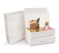 Kurtzy Boite Cadeau Blanche Kraft (Lot de 50) - Boite Carton de 19 x 11 x 4,5 cm - Boite Carton Cadeau Emballage Facile à Assembler pour Fêtes, Anniversaires, Mariages, Baptêmes, Événements