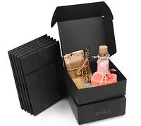Kurtzy Boite Cadeau Noir Kraft (Lot de 10) - Boite Cadeau Vide de 12 x 12 x 5 cm - Boite Carton Cadeau Emballage Facile à Assembler pour Fêtes, Anniversaires, Mariages, Fête des Pere, Événements
