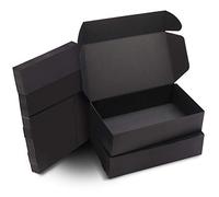 Kurtzy Boite Cadeau Noir Kraft (Lot de 20) - Boite Cadeau Carton Vide de 19 x 11 x 4,5 cm - Cadeau Emballage Facile à Assembler pour Fêtes Anniversaires Mariages Fête des Pere