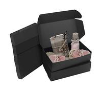 Kurtzy Boite Cadeau Noir Kraft (Lot de 50) - Boite Cadeau Vide de 19 x 11 x 4,5 cm - Boite Carton Cadeau Emballage Facile à Assembler pour Fêtes, Anniversaires, Mariages, Fête des Pere, Événements