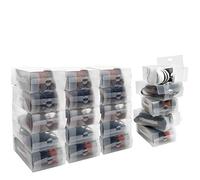 Kurtzy Boite de Rangement Chaussures en Plastique Transparent (Lot de 20) - Rangement Chaussures pour Femmes, Hommes et Enfants - Pliables, Ondulées et Empilables pour le Rangement et le Voyage