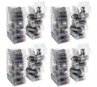 Kurtzy Boite de Rangement Chaussures en Plastique Transparent (Lot de 40) - Rangement Chaussures pour Femmes, Hommes et Enfants - Pliables, Ondulées et Empilables pour le Rangement et le Voyage