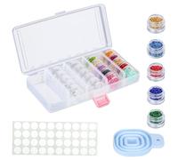 Kurtzy Boîte de Rangement Diamond Painting - 25 Contenants Empilables avec 40 Autocollants et Entonnoir - Boîte en Plastique Transparent pour Perles, Bijoux, Paillettes et Accessoires DIY