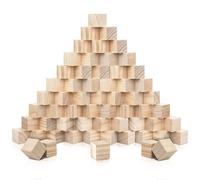 Kurtzy Cube en Bois (60 Pcs) - Petit Cube Bois Brut 2x2x2 cm - Bloc Bois Naturel - Cube Bois Bricolage, Apprentissage, Loisirs Créatifs, Alphabet, Tampons, Lettres, Puzzle, Construction, Jouet, Nombre