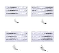 Kurtzy Faux Cils Individuel (Lot de 4) - Longueur de 8, 10, 12 et 14 mm - Extensions de Cils de Qualité Courts et Longs pour Courbe, Longueur, Volume et Épaisseur - Look Naturel et Spectaculaire