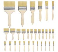 Kurtzy Lot de 30 Pinceaux Peinture Mur - 6 Tailles 1,3 à 10 cm - Pinceau Plat Peinture Pro Parfait pour la Peinture sur Écailles, Silicone, Gesso, Teintures, Vernis, Colles