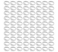 Kurtzy Lot de 80 anneaux argentés - Pour le bricolage et la fabrication de bijoux - Anneaux réglables avec tampon adhésif pour pierres précieuses ou cabochons