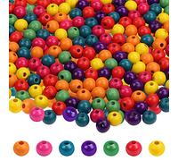 Kurtzy Perles Rondes en Bois en Vrac - Perles d'Espacement en Bois Colorées Naturelles pour la Fabrication de Bijoux (2000 Pièces)