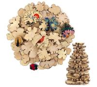 Kurtzy Rondelles Bois Naturel Brut (Lot de 500 g) - Tranches de Bois Brut avec Écorce et Sans Trou - 1,5 à 4,5 cm - Pour Pyrogravure, Artisanat et Décoration de Mariage et de Noël