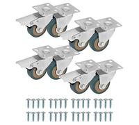 Kurtzy Roulette Charge Lourde Pivotante - Lot 8 Petite Roulettes pour Meubles Lourd de 50 mm en Caoutchouc avec Vis et Frein - Roues pour Chariot Chaise - Roulettes Pivotantes