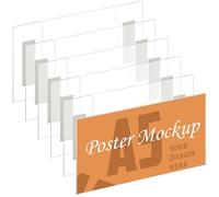 Kurtzy Support Mural Adhésif A5 (6 Pcs) - Porte-Affiches en Acrylique Transparent avec Bandes Adhésives Résistant aux Rayures et Chocs - Bureau, Maison, Restaurant - Aucun Perçage Requis