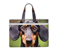 kurue Dachshund Weiner Pet Dogs Sac à main 26 x 38,1 cm 2 poches zippées Capacité généreuse pour dossiers - Idéal pour le travail et les voyages