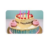 kurue Grand tapis de bain antidérapant à séchage rapide Motif Diatomées Happy Birthday