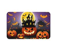 kurue Grand tapis de bain antidérapant à séchage rapide Motif diatomées Happy Halloween Day