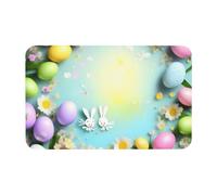 kurue Grand tapis de bain antidérapant à séchage rapide Motif Diatomées Printemps Happy Easter Holiday