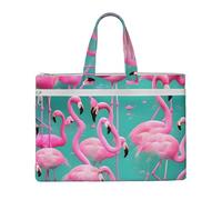 kurue Joli sac à main flamants roses 26 x 38,1 cm, 2 poches zippées, grande capacité pour dossiers - Idéal pour le travail et les voyages