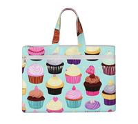 kurue Motif cupcake 26 x 38,1 cm Sac à main 2 poches zippées Grande capacité pour fichiers - Idéal pour le bricolage et le travail, Stu