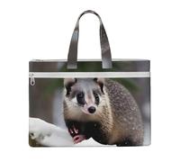 kurue Opossum In Snow Sac à main 26 x 38,1 cm, 2 poches zippées, capacité généreuse pour dossiers, idéal pour les travaux manuels et les voyages