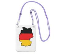 kurue Petit sac à bandoulière avec sangle réglable pour téléphone portable, motif carte du drapeau allemand, pour femme, violet, Taille unique