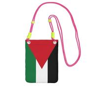 kurue Petit sac à bandoulière imprimé drapeau de la Palestine 1, sac à bandoulière pour téléphone portable, porte-monnaie avec sangle réglable pour femme, Fuchusia, Taille unique