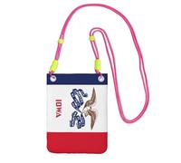 kurue Petit sac à bandoulière imprimé drapeau de l'État de l'Iowa, sac à bandoulière pour téléphone portable, porte-monnaie avec sangle réglable pour femme, Fuchusia, Taille unique