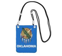 kurue Petit sac à bandoulière imprimé drapeau de l'État de l'Oklahoma, sac à bandoulière pour téléphone portable, porte-monnaie avec sangle réglable pour femme, noir, Taille unique