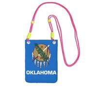 kurue Petit sac à bandoulière imprimé drapeau de l'État de l'Oklahoma, sac à bandoulière pour téléphone portable, porte-monnaie avec sangle réglable pour femme, Fuchusia, Taille unique