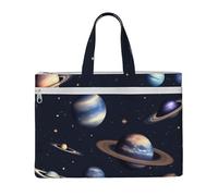 kurue Planet Stars and Galactic System Sac à main 26 x 38,1 cm 2 poches zippées Capacité généreuse pour dossiers - Idéal pour les travaux manuels et les voyages