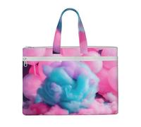 kurue Sac à main en coton rose 26 x 38,1 cm, 2 poches zippées, grande capacité pour dossiers, idéal pour les travaux manuels et les voyages