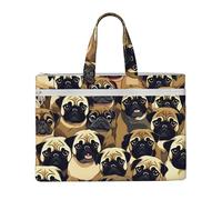 kurue Sac à main pour chien carlin 26 x 38,1 cm, 2 poches zippées, grande capacité pour dossiers - Idéal pour le travail et les voyages
