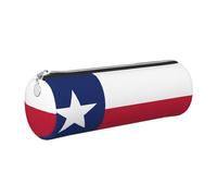 kurue Trousse à crayons en cuir avec motif drapeau du Texas - Jolie trousse de papeterie portable avec fermeture éclair