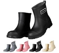 Kurzstiefel Damen，Wasserdicht Komfort Stylische Boots，Abriebfest Gummistiefel，Leichte Outdoor Arbeitsstiefel，Bequem Gartenschuhe，Rutschfeste Regenstiefel ，Regenschuhe FüR SpaziergäNge Im Freien
