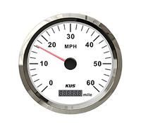 KUS Compteur de vitesse GPS étanche 110 mm pour bateau, camion, remorque, voiture, yachts avec rétroéclairage 9-32 V (blanc)