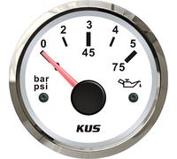 KUS Huile Jauge de pression du carburant au mètre 0-5bar 0-75psi avec rétroéclairage 12/24V 52mm