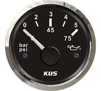 KUS Huile Jauge de pression du carburant au mètre 0-5bar 0-75psi avec rétroéclairage 12V/24V 52mm