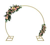 Kusamue Kit de support pour arche de ballons, 2,4 m, cadre rond en métal pour arche de mariage, demi-cercle pour fête d'anniversaire, fête prénatale, mariage, remise de diplôme (doré)