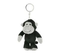 Kuscheltiere.biz Zoma Porte-clés en peluche en forme de singe gorille chimpanzé, Noir/gris, taille unique