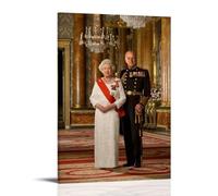 KUSDPKAJC Queen Elizabeth And Prince Philip Poster décoratif sur toile Art mural pour salon, chambre à coucher, art mural, impression d'image moderne, décoration de salle familiale, 40 x 60 cm